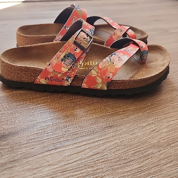 Papillio By Birenstock Coral Floral Cross-Strap Sandals - Picture 6 of 7